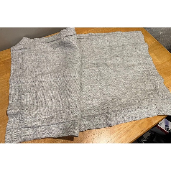 Ethan Allen Gray Black 100% Linen Pillow‎ Cover 24x40" - Picture 1 of 5
